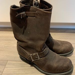 Frye Moto Biker Low-Calf Boots Leather